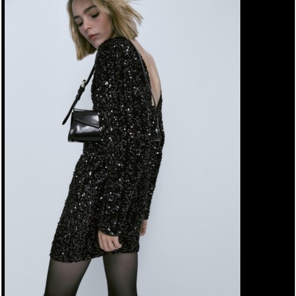 Massimo Dutti Short Sequinned Dress - Picture 3 of 6